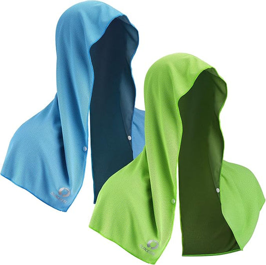 Sukeen Cooling Hoodie Towel, Absorbent Quick-Drying Cooling Towels for Neck and Face, UV Sun Protection Cooling Neck Wraps Sport Head Cooling Towel Hot Weather