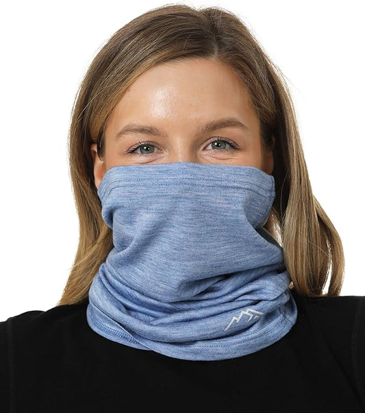 Merino.tech Merino Wool Ski Neck Gaiter - Face Mask Neck Warmer for Men & Women