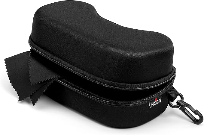 NoCry Protective Goggle Case; Fits Most Goggles; Semi Hard, Water Resistant and Shockproof Outer Shell; Reinforced Zipper; Belt Clip; Designed to Fit All Safety Goggles; Black