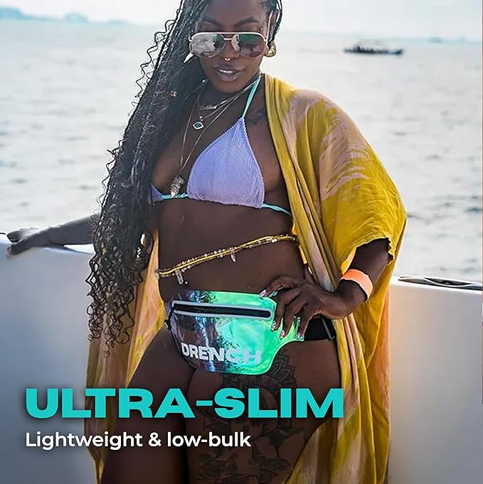 DRENCH Iridescent Waterproof Fanny Pack | Submersible Dry Bag Waist Pouch for Swimming, Snorkeling & Kayaking | Waterproof Phone Case & Underwater Phone Holder for Beach, Pool Parties & Travel