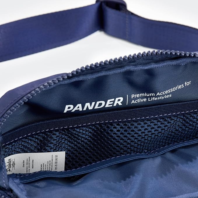 Pander Belt Bag Large 2L, Nylon Fanny Pack Purse for Women and Men with Adjustable Strap