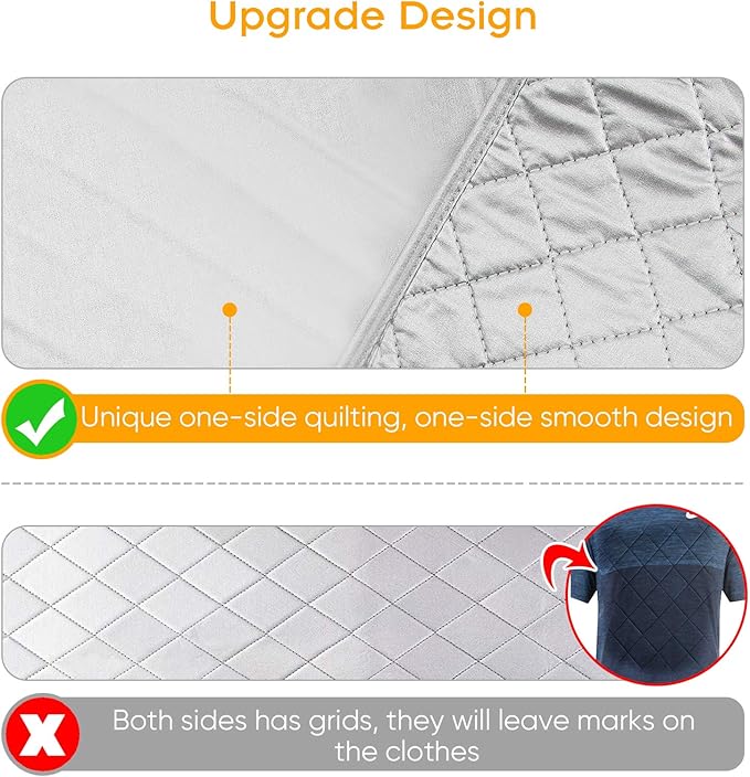 Upgraded Thick Ironing Blanket,Travel Ironing Mat Ironing Pad,Portable Double-Side Using,Isolate Heat Pad Cover for Washer,Dryer,Table Top,Countertop,Ironing Board for Small Space (28 x 31 inch)