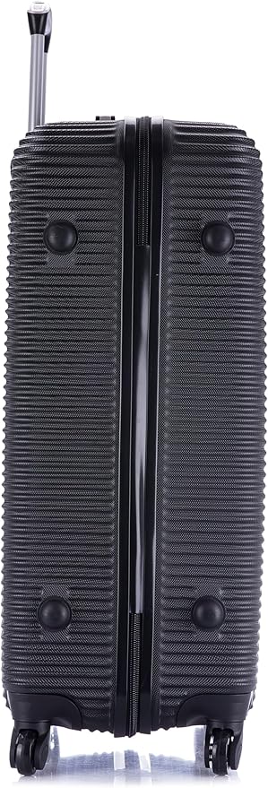 InUSA ROYAL Hardside Luggage Set with Spinner Wheel | Spacious Travel Suitcases with Ergonomic GEL Handle and Studs | (20/28/32) 3 Piece Luggage Set | Black