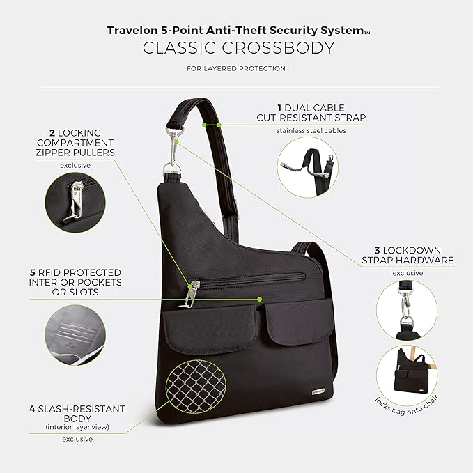 Travelon Anti-Theft Classic Crossbody Bag