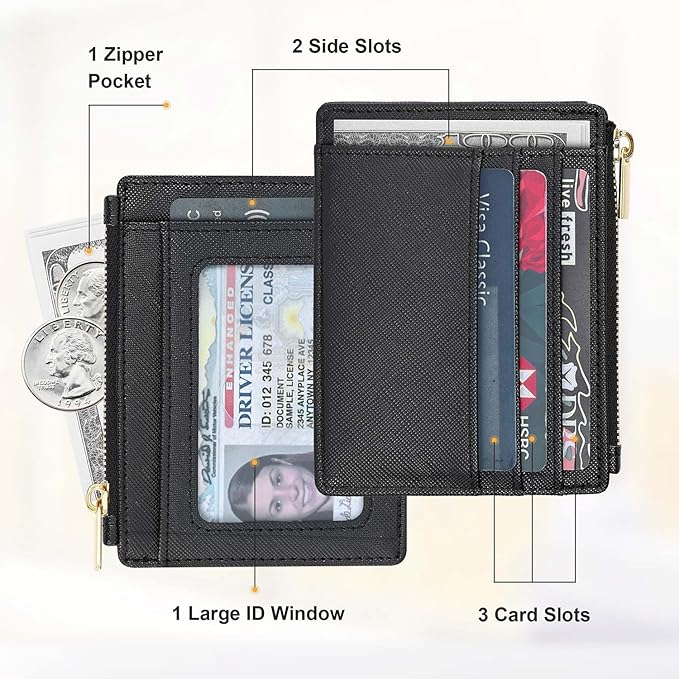 Sodsay Card Case Slim Front Pocket Wallet for Women Credit Card Holder with Keychain | Slim, Credit Card Holder, Front Pocket, with Keychain | Slim