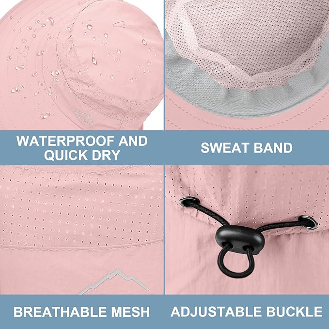 Sun Hat for Men Women with Neck Flap,UPF 50+ UV Protective Hiking Fishing Hats,Wide Brim Sun Hat for Women&Men