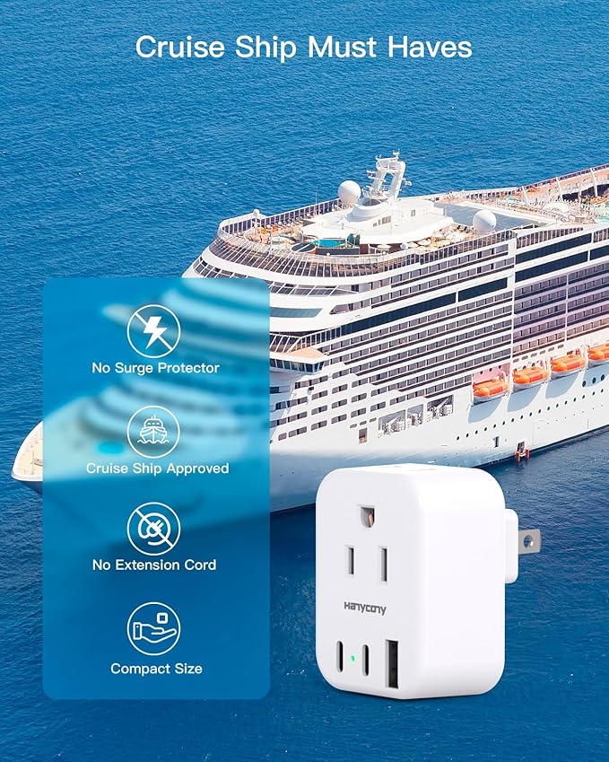 US to Japan Plug Adapter, HANYCONY Japan Power Adapter with 2 Outlets 3 USB Ports(2 USB C), Travel Plug Adapter for Amercian USA to Japanese China Canada Mexico Philippines Peru, 2 Pack
