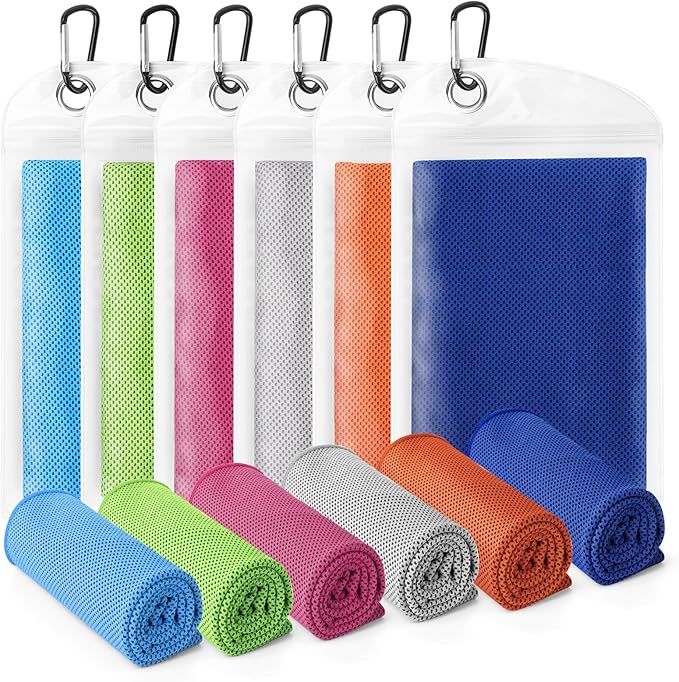 Cooling Towels for Neck and Face, 40x12’’ Soft Breathable Sweat Towels, Microfiber Sport Towel for Yoga, Gym, Workout, Running, Golf, Travel, Cooling Neck Wrap for Hot Weather