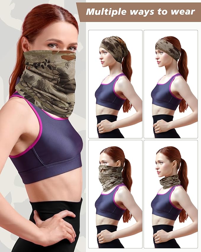 Cuffbow 12 Pack Neck Gaiters Face Mask Balaclava for Men Women Cooling Neck Gaiter Summer UV Protection Scarf