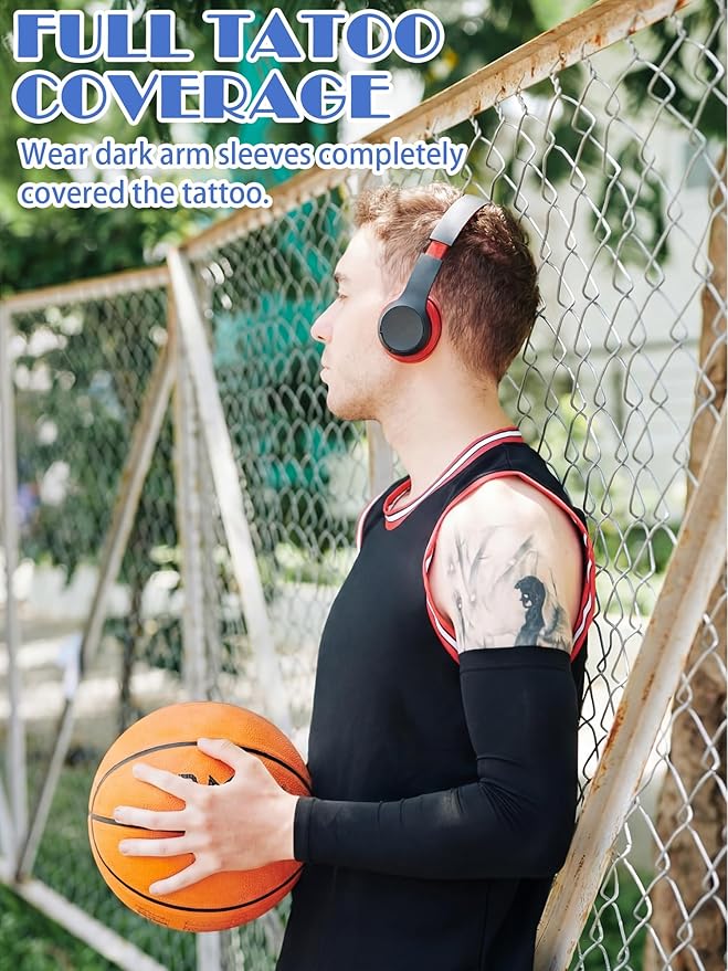 Boao 10 Pairs UV Arm Sleeve for Men Women Cooling Tattoo Cover up Compression Sun Protection Sleeves for Outdoor Activities