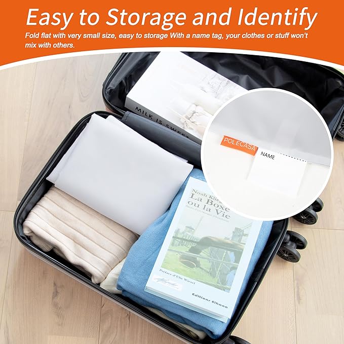 Polecasa Extra Heavy-Duty Laundry Bag 28x36”- Machine Washable Large Storage Bag with Reinforced Handles & Drawstring Closure & ID Tag for College Dorm Travel - Silver