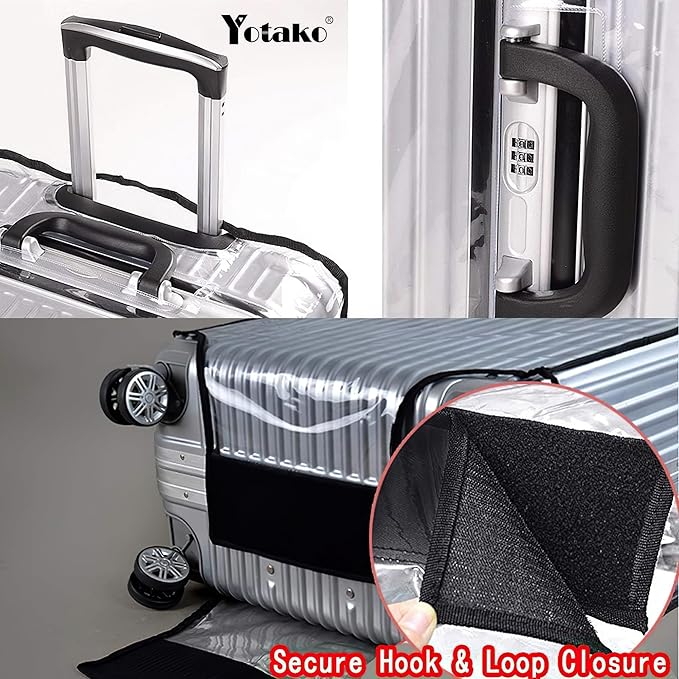 Yotako Clear PVC Suitcase Cover Protectors 28 Inch Travel Luggage Cover for Wheeled Suitcase 28''