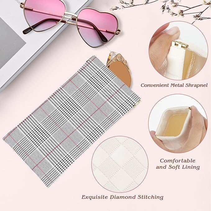 eyeglasses bag Soft Glasses bag, Portable Squeeze Top Sunglasses Case Travel for Women Girls