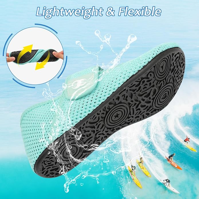 Water Shoes for Women Men Barefoot Beach Swim Aqua Socks Summer Wide Slides Sandals Quick Dry Pool River Sea Sock Shoes
