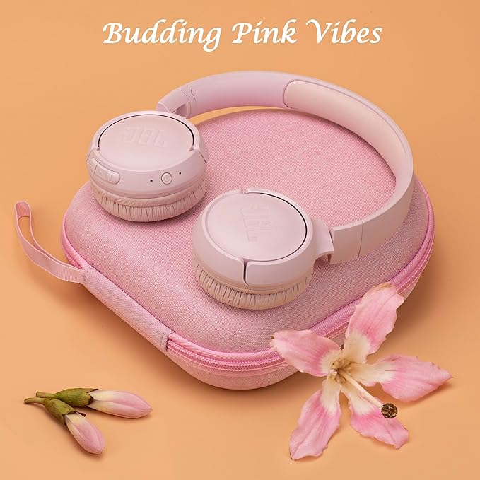 Ginsco Universal Headphone Case Compatible with JBL Tune 510BT 720BT, Sony WH-CH 720N/WH-CH520, with Sony/JBL/Soundcore Q20i Q30/BERIBES/TOZO/KVIDIO etc Wireless Headphones Pink