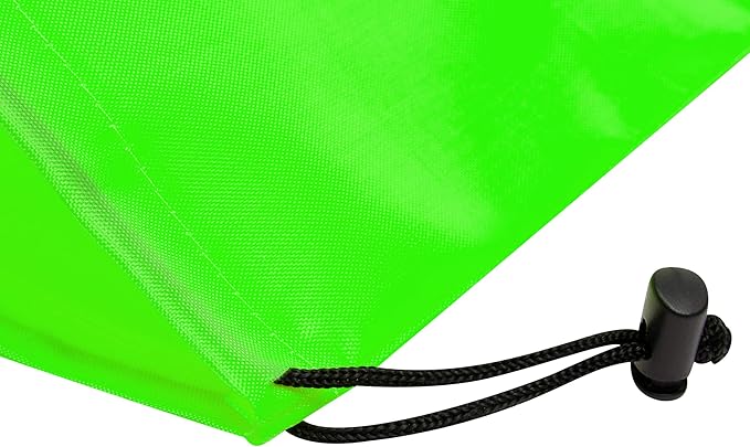 PALTERWEAR Drawstring Pouch with Toggle (8 x 11 Inch, 12 Pack, Green) Nylon Cinch Bag for Travel, Gym, Toiletries and Storage