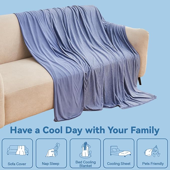 Ailemei Direct Cooling Blanket King Size for Couch, Double-Sided Summer Cooling Blankets for Hot Sleepers, Lightweight Ice Cool Blanket to Relieve HotFlashes, Breathable Bed Cold Blankets for Sleeping