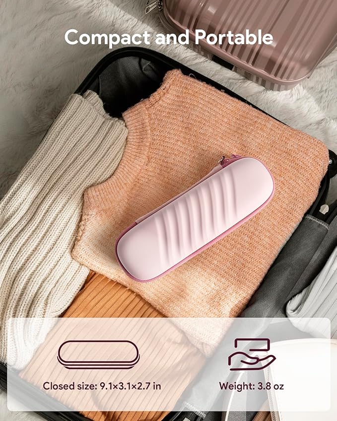 SQERO Electric Toothbrush Case for Oral-B Pro/iO/Philips Sonicare, Waterproof Traveling Toothbrush Storage Bag with Mesh Pocket Covers Protection (Pink)