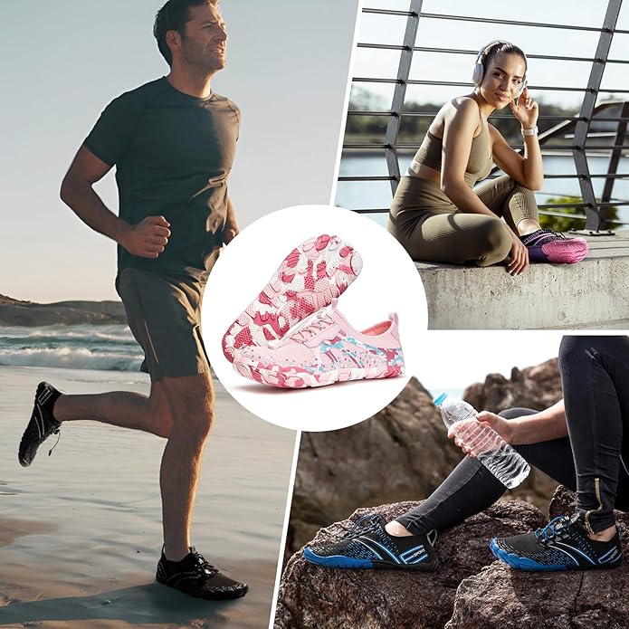 ATHMILE Hiking Barefoot Water Shoes for Women Men Beach Swim Aqua Pool River Quick Dry Athletic Wide Toe Outdoor Sport Kayaking Boating Rock Climbing Yoga Lake