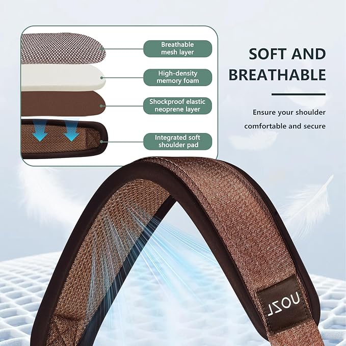 67 Inch Shoulder Straps, Soft with Ultra-Thick Fixed Shoulder Pad, Two Way Independently Adjustable Buckle Replacement Straps for Laptop Bag Messenger Bag Tool Bag Luggage,Brown