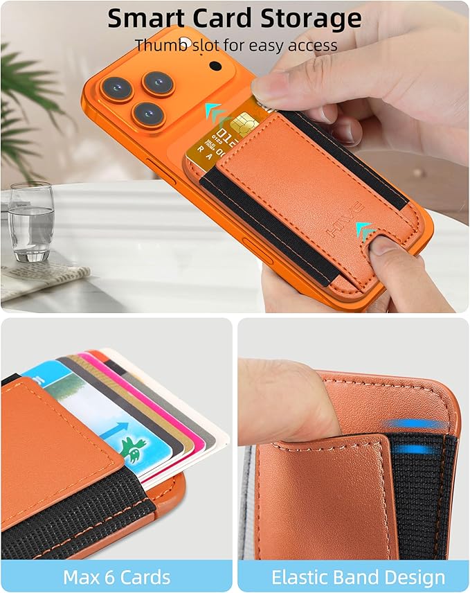 HiWe for MagSafe Wallet: 7-Card Holder, RFID Blocking, Strong Magnet for iPhone 12-17 Series, Slim, 1 Slot