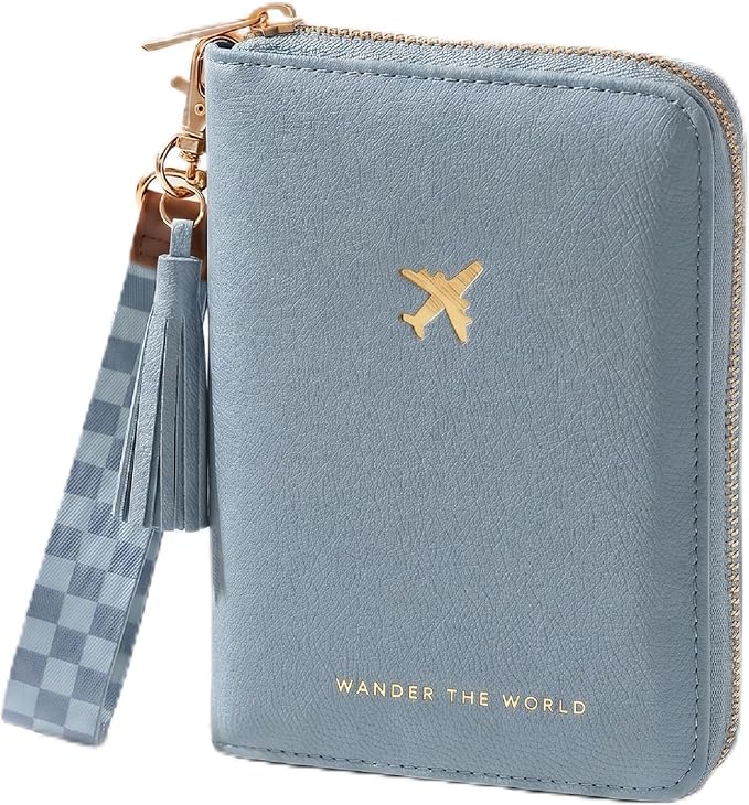 Beautiful Passport Holder for Travel with Wristlet Strap - All-in-One Wallet for Women with Card Slots and Tassel Keychain - Perfect RFID Blocking Case to Keep Your Travel Documents Organized & Safe