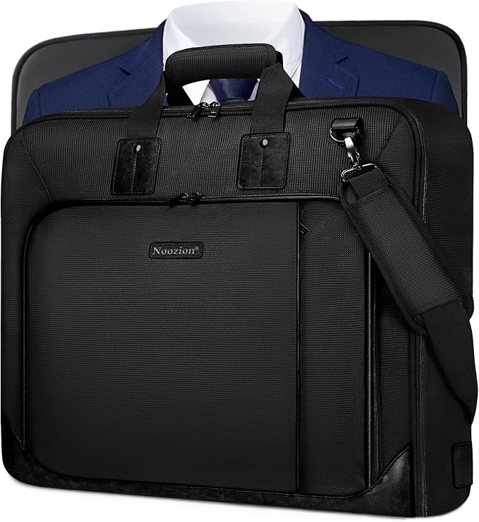 Noozion Garment Bag for Travel, Large Carry On Suit Bag for Business Up to 3 Suits, Wrinkle Free Garment Bag for Hanging Clothes with Shoulder Strap, Laptop Compartment, and Wet-Dry Pocket