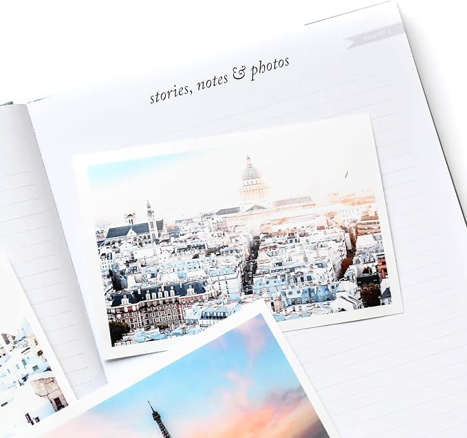 DUNCAN & STONE PAPER CO. Travel Journals - Elegant Journaling Notebook To Record All Your Travel Adventures Up To 15 Trips (Sage Green,110 Page)