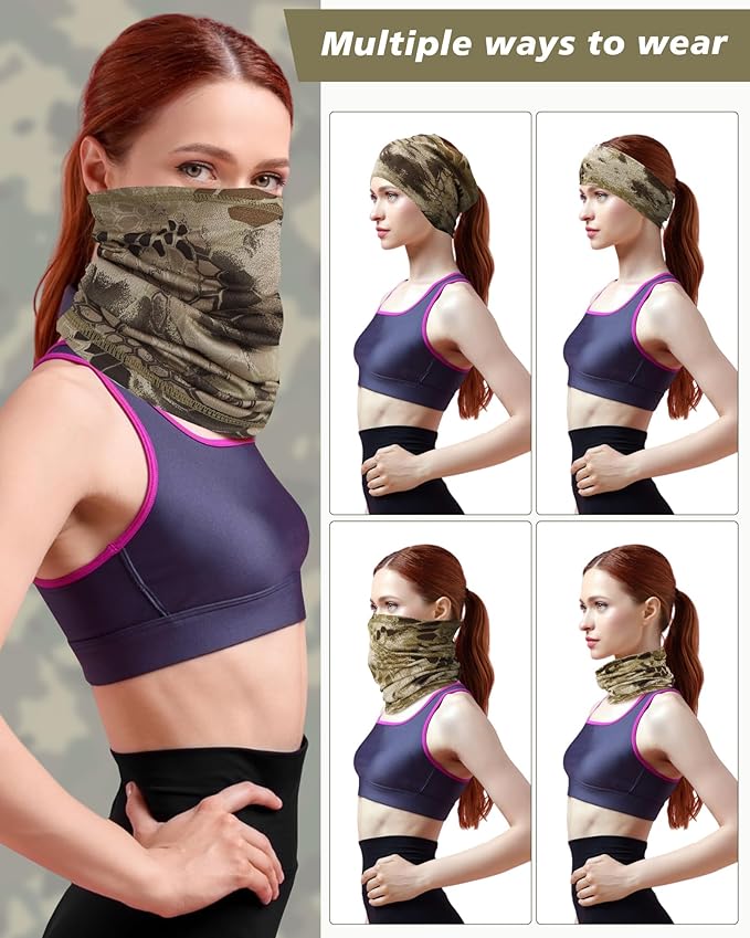 Cuffbow 12 Pack Neck Gaiters Face Mask Balaclava for Men Women Cooling Neck Gaiter Summer UV Protection Scarf