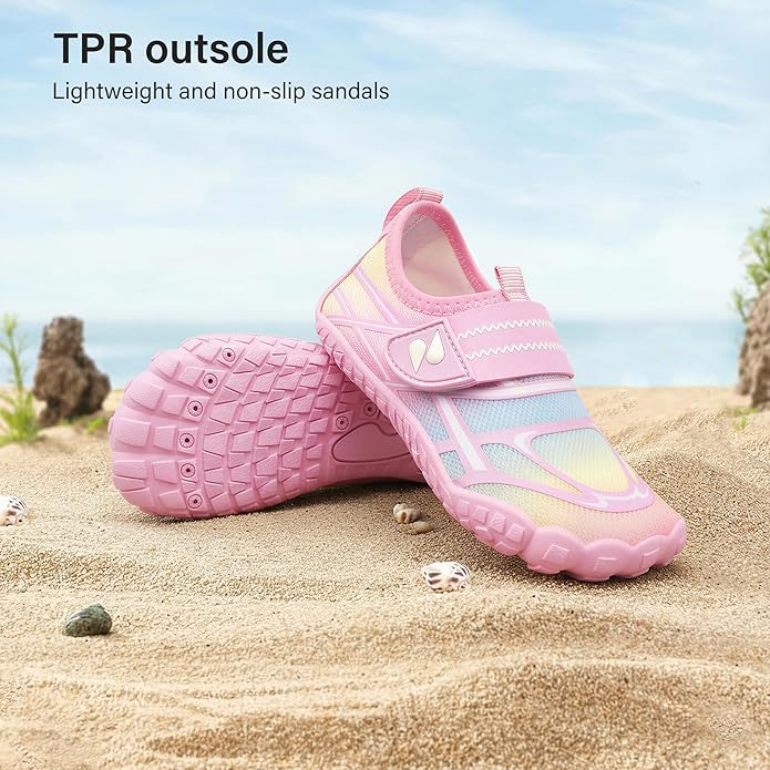 Stelle Kids Water Shoes Wide Toe Box Barefoot Quick Dry Non-Slip Aqua Shoes for Boys Girls Toddler Beach Swim Pool