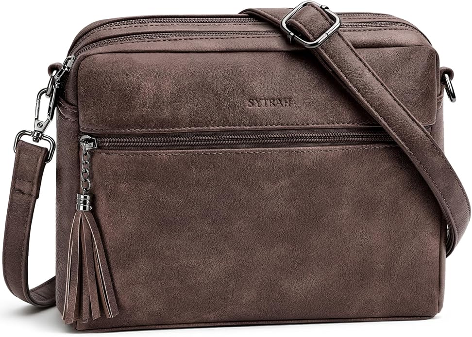 SYTRAH Anti-Theft Crossbody Purse for Women, Crossbody Shoulder Bag with Built-in Wallet & RFID Blocking for Travel Workout