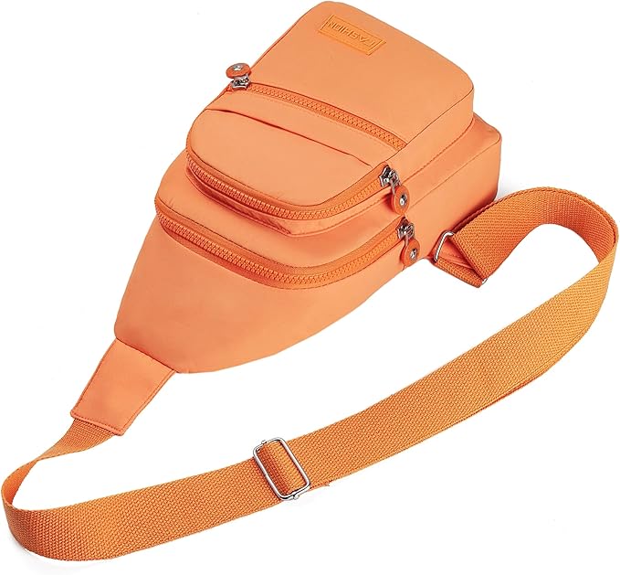 Banelu Small Sling Backpack Crossbody Bags for Women Men, Small Sling Bag Cross Body Bag Fanny Packs Crossbody Purses - Orange