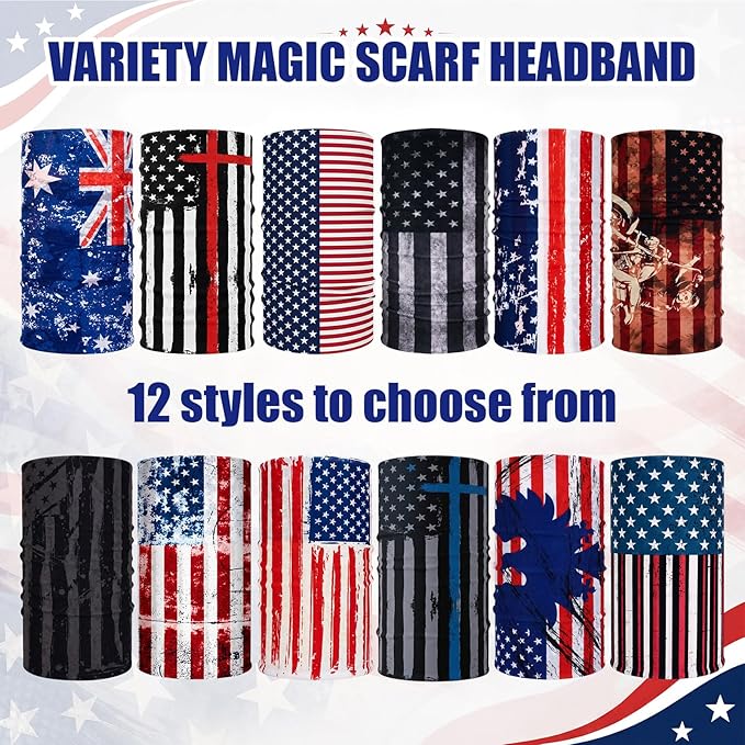 Tarpop 12/30 Pcs Neck Gaiters Scarf Elastic Wrap Headband Sweat Absorbing Bandana for Women Men Sports Yoga Running