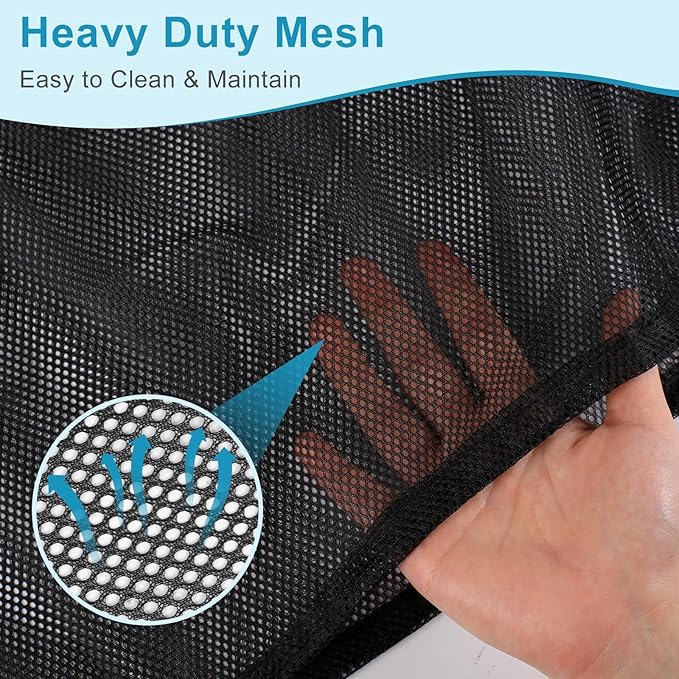 3 Pack Mesh Laundry Bags, 2 Large & 1 Small Breathable Fabric Mesh Laundry Bag, Thick Drawstring & Tear Resistant Black Wash Bags for Home, Dorm, Travel & Camping
