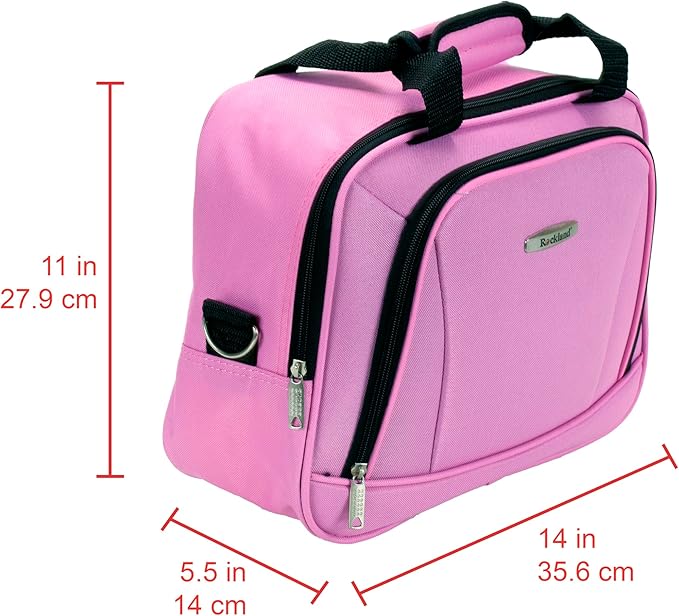 Rockland Fashion Softside Upright Luggage Set, Expandable, Pink, 4-Piece (14/19/24/28)