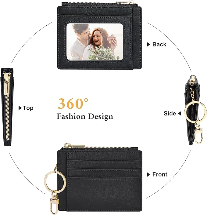 Sodsay Card Case Slim Front Pocket Wallet for Women Credit Card Holder with Keychain | Slim, Credit Card Holder, Front Pocket, with Keychain | Slim