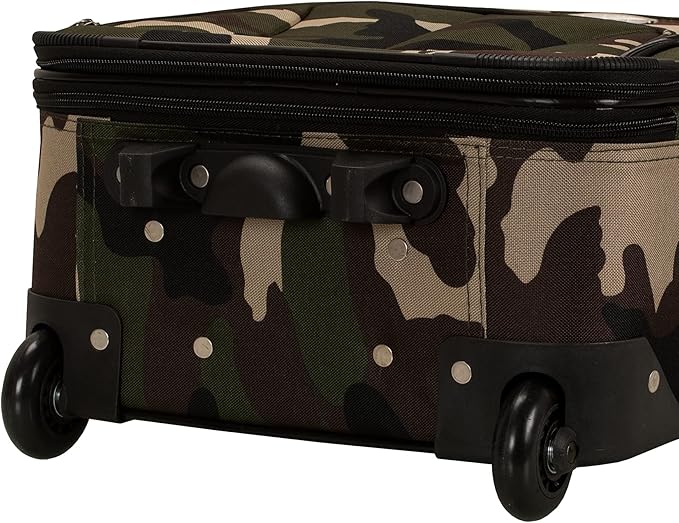 Rockland Fashion Softside 4 Piece Luggage Set, Expandable, (14" Tote/19"/24"/28"), Camo
