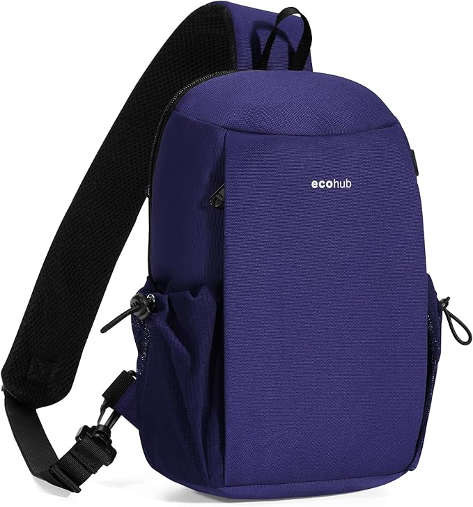 ECOHUB Sling Bag for Women Men Anti Theft Crossbody Bags Travel Purses Anti Theft Crossbody Hiking Backpacking Packs, Blue