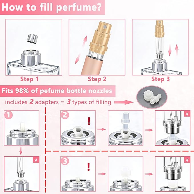 5ml Travel Perfume Atomizer Refillable, Mini Cologne Spray Bottle Empty, Perfume Spray Bottle, Fragrances Atomizer, Cologne Atomiser (Rose Gold)