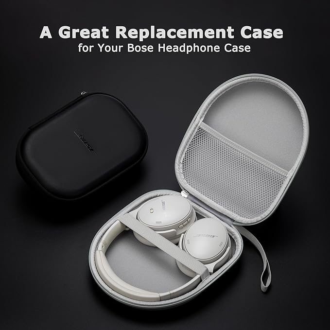 Ginsco Universal Headphone Case Compatible with JBL Tune 510BT 720BT, Sony WH-CH 720N/WH-CH520, with Bose/JBL/Soundcore Life Q20i Q30/BERIBES/TOZO/KVIDIO etc. Waterproof Carrying Case (Gray White)
