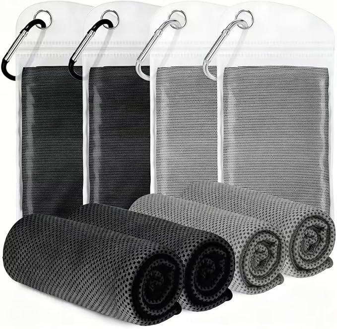 4 Pack Cooling Towels for Neck and Face(40"x12"), Cooling Neck Wraps, Ice Towel for Hot Weather, Soft Breathable Gym Towel, Cool Towel for Workout, Camping, Yoga, Sport, Running