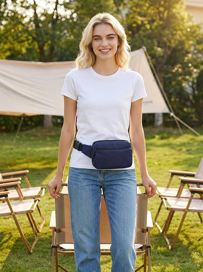 Fanny Pack Nylon Mini Belt Bag Everywhere Belt Bag for Women Water Repellent Waist Packs Crossbody Bags with Adjustable Strap