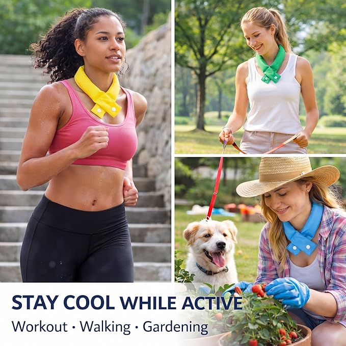 Xuhal 6 Pieces Cooling Neck Wraps Cooling Bandana Neck Cooler Ice Cooler Scarf for Women Summer Outdoor Sport Activity