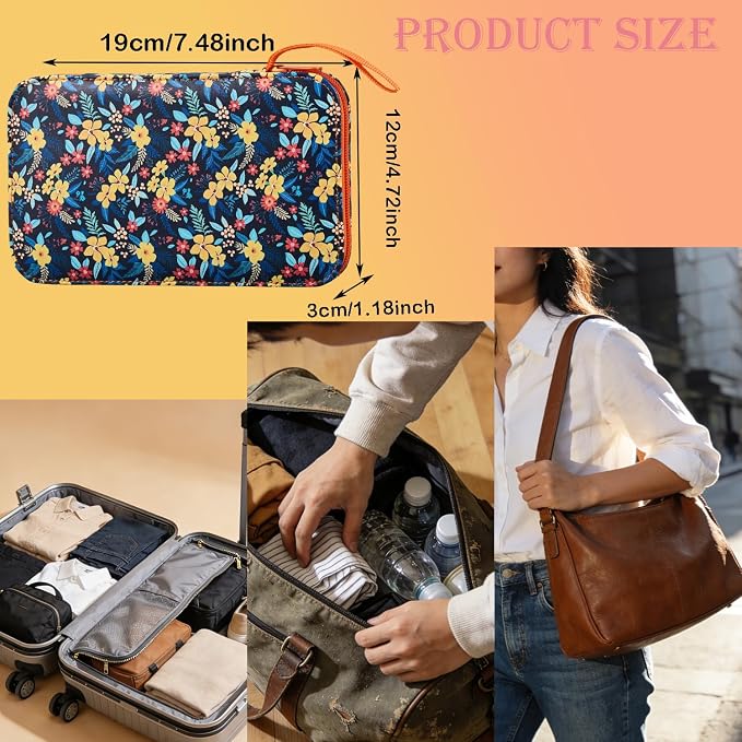 Bobode Printing Travel Basic Sewing Kit with 130PCS Accessories | Professional Sewing Supplies with 24 Sewing Thread,Floral Pattern Sewing Kit for Adults,Emergency and Beginners