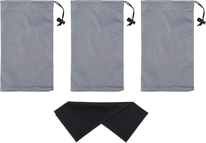 Mamlyn Premium Quality Microfiber Sunglasses Pouch With Spring Fastener