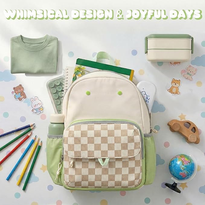 BTOOP Kids Backpack for Boys Girls 3-6, Preschool Kindergarten Backpack with Insulated Lunch Compartment & Chest Strap, Cute Lightweight School Travel Bag Fits A4 Folder