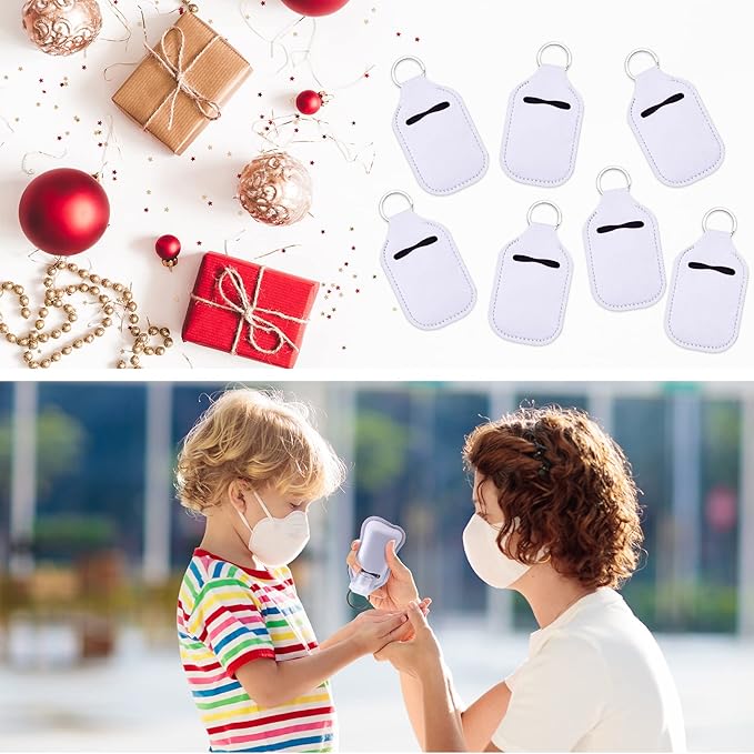 Duufin 60 Pieces Empty Travel Size Hand Sanitizer Bottles with Keychain Set Including 30 Pieces Clear Refillable Bottles and 30 Pieces Hand Sanitizer Holder Keychain for Backpack and Purse