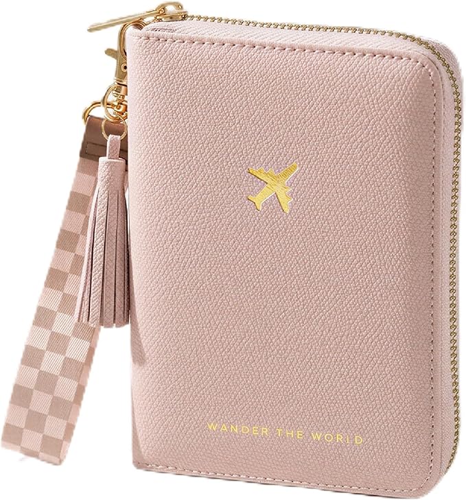 Beautiful Passport Holder for Travel with Wristlet Strap - All-in-One Wallet for Women with Card Slots and Tassel Keychain - Perfect RFID Blocking Case to Keep Your Travel Documents Organized & Safe