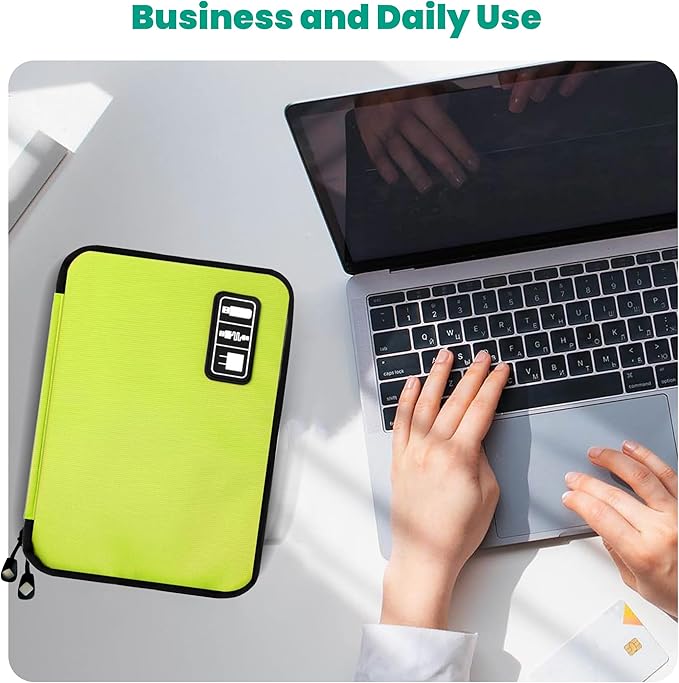 Cord Organizer Travel, Electronics Organizer Tech Pouch - Portable Cable Organizer Bag for Cords, Charger, Phone, SD Card, Power Bank for Travel & Daily Use -Green Green
