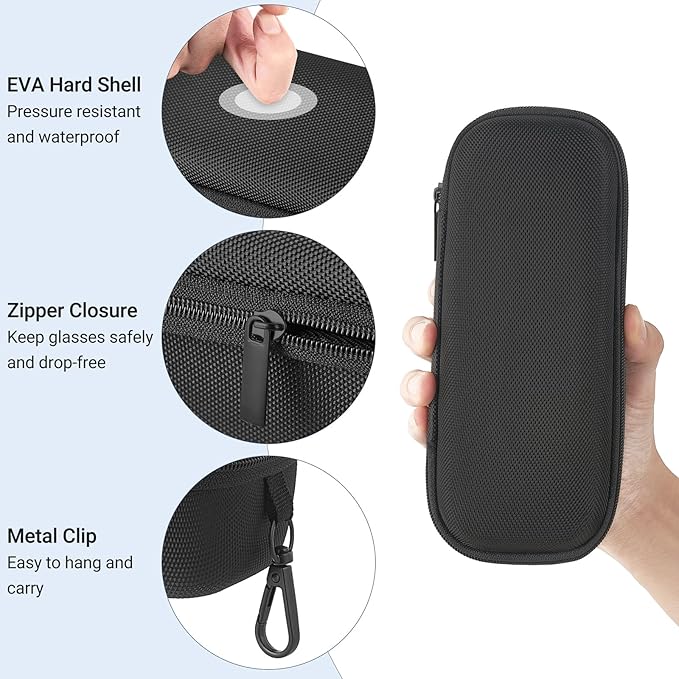 Mkono Travel Sunglasses Organizer Glasses Case Multiple Pairs with Adjustable Slots Eyeglasses Case Storage Box for Men (2 Slots, Black)
